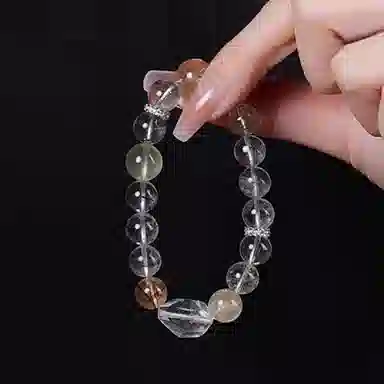 一世倾 招财进宝时来运转国朝新中式复古淡雅聚宝盆转运精美礼盒高级感小众设计精致百搭轻奢风好运天然 绿幽灵 手串 男女同款情侣款