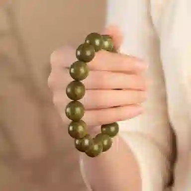 一世倾 情绪稳定时来运转平安顺遂净化心灵新中式国潮国风典雅精美礼盒小众设计精致时尚百搭轻奢风好运 绿檀 手串 男女同款情侣款