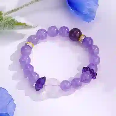一世倾 旺学业有成功上岸转运珠旺事业招财纳福八方进宝招桃花脱单新中式爱情礼盒 好运天然 紫水晶 手串 男女同款情侣款