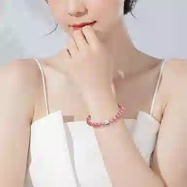 一世倾 新中式国风 时来运转 邂逅良缘 财源滚滚#好运天然 草莓晶 手串 男女同款情侣款