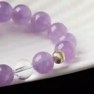 一世倾 紫气东来 新中式国潮高能量招财净化磁场考试顺利智慧提升轻奢高级感薰衣草紫浅紫色好运天然 紫水晶 手串 男女同款情侣款