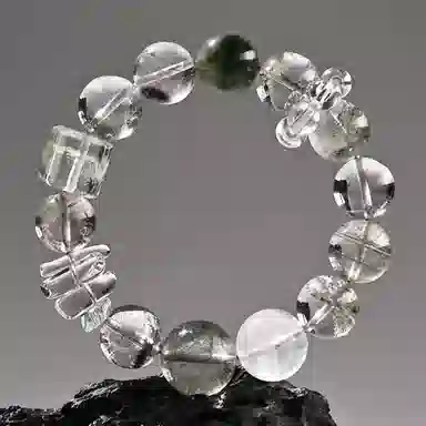 一世倾 绿意盎然四季发财新中式八方来财绿发晶转运聚财升职加薪事业有成国潮复古优雅精美礼盒好运天然 绿幽灵 手串 男女同款情侣款