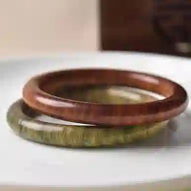 一世倾 好运连连事事顺心多财多福时来运转国潮新中式精美小众日常通勤百搭好运 绿檀 手镯 男女同款情侣款