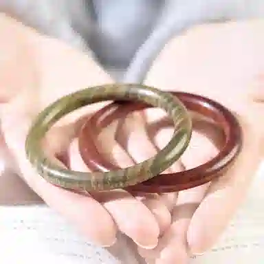 一世倾 好运连连事事顺心多财多福时来运转国潮新中式精美小众日常通勤百搭好运 绿檀 手镯 男女同款情侣款