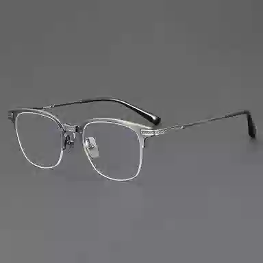 匠达人 超轻手作工艺商务文艺斯文败类出街防蓝光眉毛架半框可配度数 光学镜架 男女同款情侣款