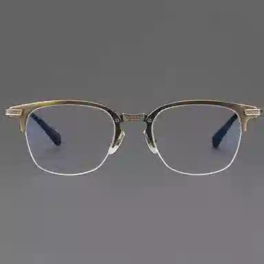 匠达人 超轻手作工艺商务文艺斯文败类出街防蓝光眉毛架半框可配度数 光学镜架 男女同款情侣款