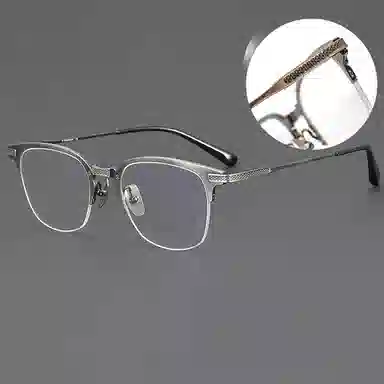 匠达人 超轻手作工艺商务文艺斯文败类出街防蓝光眉毛架半框可配度数 光学镜架 男女同款情侣款