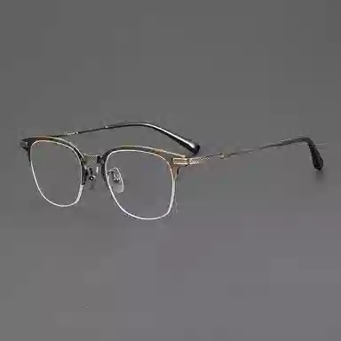 匠达人 超轻手作工艺商务文艺斯文败类出街防蓝光眉毛架半框可配度数 光学镜架 男女同款情侣款