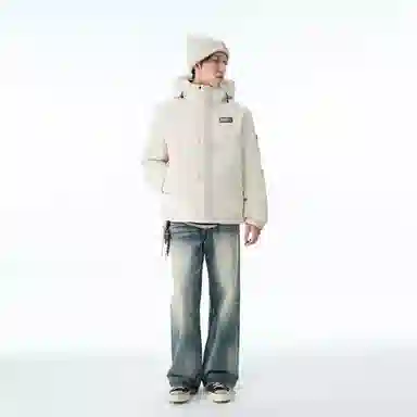 XINYINSU Retro Butterfly Letter Patch Down Jacket