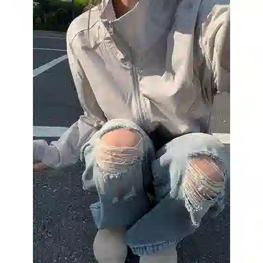 美式山系网眼立领透气休闲运动长袖外套防晒服 男女同款