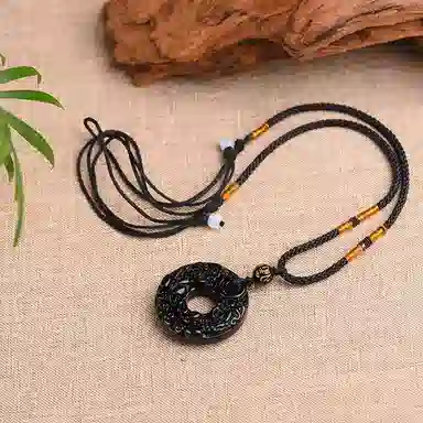 琢玉居 双貔貅平安扣男女情侣款项链饰品#好运 琉璃 吊坠 男女同款情侣款