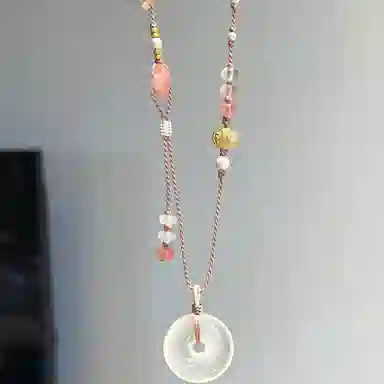 琢玉居 如意平安扣 新中式小众设计日常通勤 #好运 琉璃 玉石吊坠 女款