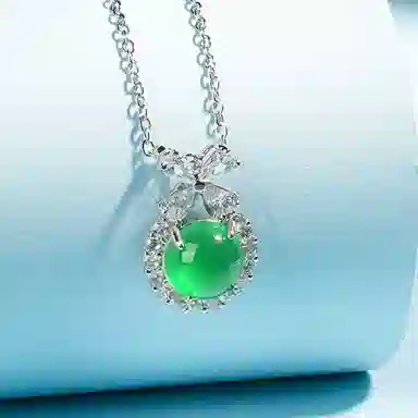 琢玉居 逃公主清新蛋面轻奢 琉璃 吊坠 女款