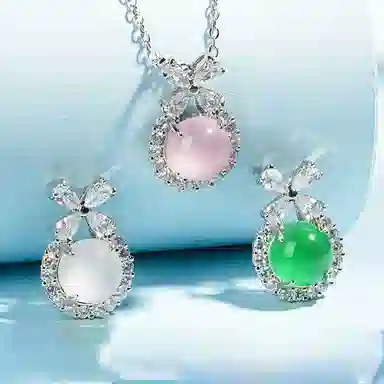 琢玉居 逃公主清新蛋面轻奢 琉璃 吊坠 女款