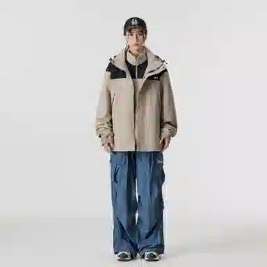 雅鹿优选  可拆卸保暖内搭宽松连帽三合一  防水防风冲锋衣 男女同款