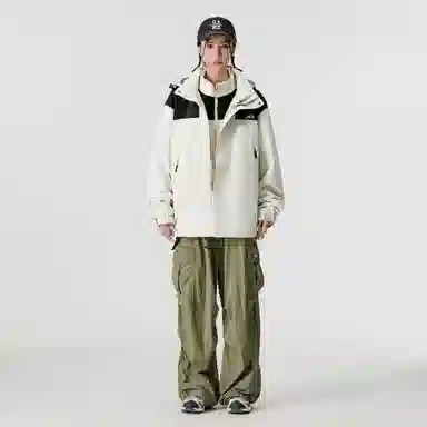 雅鹿优选  可拆卸保暖内搭宽松连帽三合一  防水防风冲锋衣 男女同款