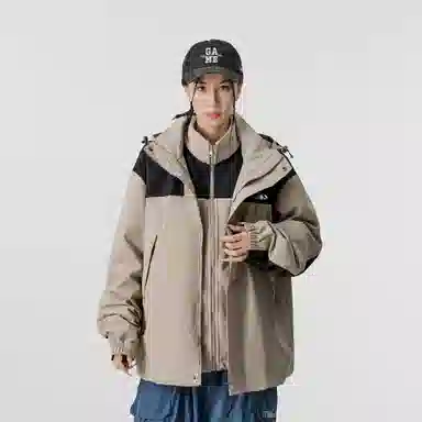 雅鹿优选  可拆卸保暖内搭宽松连帽三合一  防水防风冲锋衣 男女同款