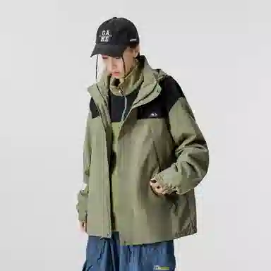 雅鹿优选  可拆卸保暖内搭宽松连帽三合一  防水防风冲锋衣 男女同款