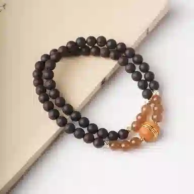 書卓 经典复古风搭配串国潮佛珠平安双圈#好运 复古文玩 降真香 手串 男女同款情侣款