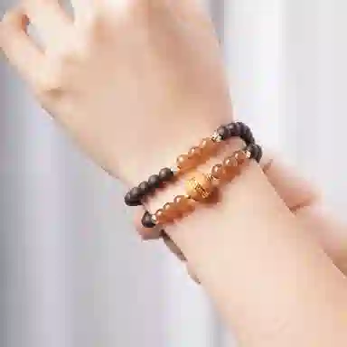 書卓 经典复古风搭配串国潮佛珠平安双圈#好运 复古文玩 降真香 手串 男女同款情侣款