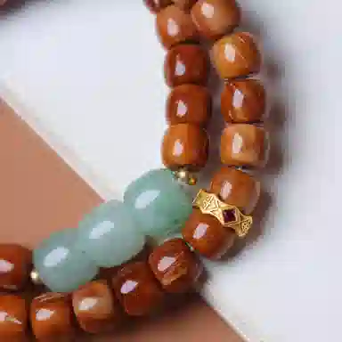 書卓 搭配 汉堡珠 轻奢精致 念珠  新中式百搭文玩饰品 平安喜乐 库克 手串 男女同款情侣款