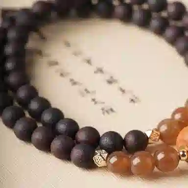 書卓 经典复古风搭配串国潮佛珠平安双圈#好运 复古文玩 降真香 手串 男女同款情侣款