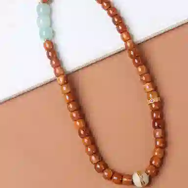 書卓 搭配 汉堡珠 轻奢精致 念珠  新中式百搭文玩饰品 平安喜乐 库克 手串 男女同款情侣款