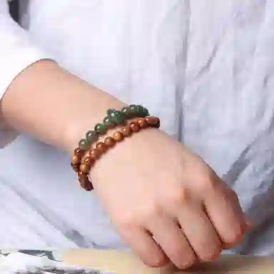 書卓 质朴新中式复古文玩念珠 平安福#好运 时来运转 跑环 跑走烦恼 库克 手串 男女同款情侣款