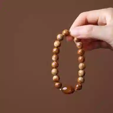 書卓 顶级飘花  搭配玛瑙天珠  天然棕眼棕线 新中式国风气质#好运 库克 手串 男女同款情侣款