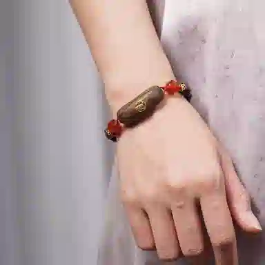 書卓 方块新中式国潮国风 纳福转运平安 静心开年简约高级感#好运 黑檀 手串 男女同款情侣款