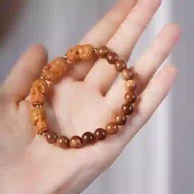 書卓 中式文玩念珠平安福#好运 四不佛雕刻件 库克 手串 男女同款情侣款