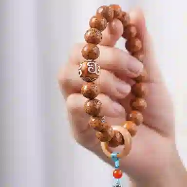 書卓 新中式国风佛珠转运上岸 文玩简约百搭 招财纳福 平安喜乐#好运 星月菩提 手串 男女同款情侣款