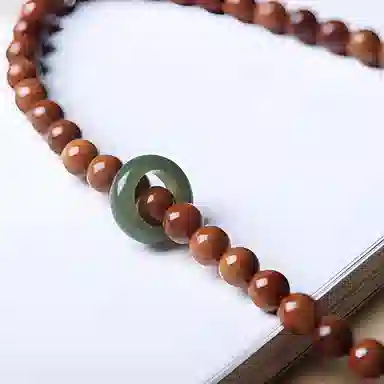 書卓 质朴新中式复古文玩念珠 平安福#好运 时来运转 跑环 跑走烦恼 库克 手串 男女同款情侣款