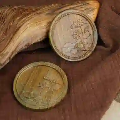 書卓 雕花出水芙蓉的神奇美丽 绿檀 复古镜 男女同款情侣款