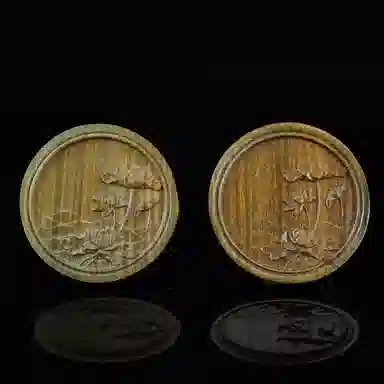 書卓 雕花出水芙蓉的神奇美丽 绿檀 复古镜 男女同款情侣款