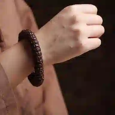 書卓 精雕工艺皮质细腻 油性高#好运 招财进宝 时来运转 上岸 步步高升 开门见喜 紫金鼠 手串 男女同款情侣款