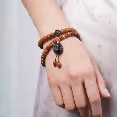 書卓 【顺丰包邮】双圈轻奢精致 念珠款搭配 无相佛#好运 库克 手串 男女同款情侣款