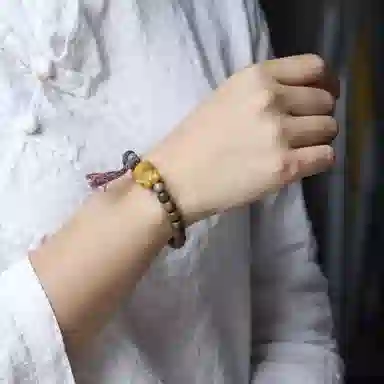 書卓 新中式复古潮流风 生日礼 招财进宝盘玩 行走的香水#好运 绿檀 手串 男女同款情侣款