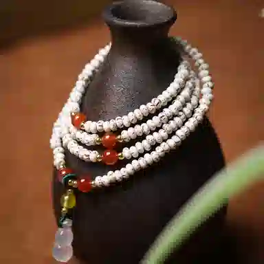 書卓 多圈佛珠葫芦流苏 新中式 盘玩#好运 星月菩提 手串 男女同款情侣款