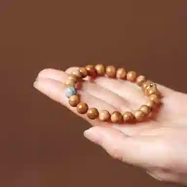 書卓 楼兰戈壁色 顶级妖飘花 搭配阿拉善彩玉 新中式饰品念珠 平安福#好运 库克 手串 男女同款情侣款