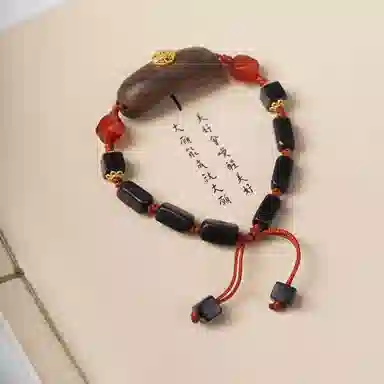 書卓 方块新中式国潮国风 纳福转运平安 静心开年简约高级感#好运 黑檀 手串 男女同款情侣款