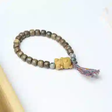 書卓 新中式复古潮流风 生日礼 招财进宝盘玩 行走的香水#好运 绿檀 手串 男女同款情侣款