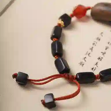 書卓 方块新中式国潮国风 纳福转运平安 静心开年简约高级感#好运 黑檀 手串 男女同款情侣款