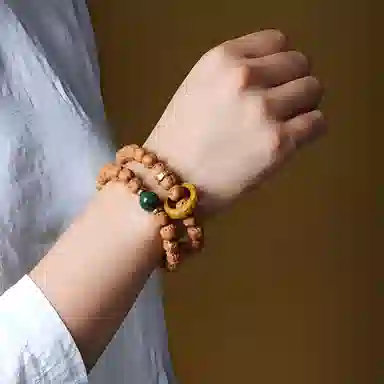 書卓 经典设计百事顺利 平安喜乐 新中式文玩念珠 平安福#好运 时来运转 金刚菩提 手串 男女同款情侣款