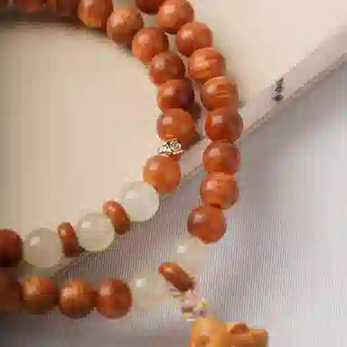 書卓 新中式国潮文玩佛珠 双圈基础款 文艺复古民族风佩戴盘玩念珠招财转运纳福上岸#好运 陈化 崖柏 手串 男女同款情侣款