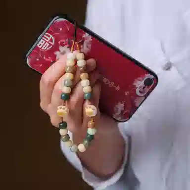 書卓 诸事顺遂护身转运平安喜乐上岸发财招财进宝好运莲莲干磨精工原生态 白玉菩提菩提根 手串 男女同款情侣款