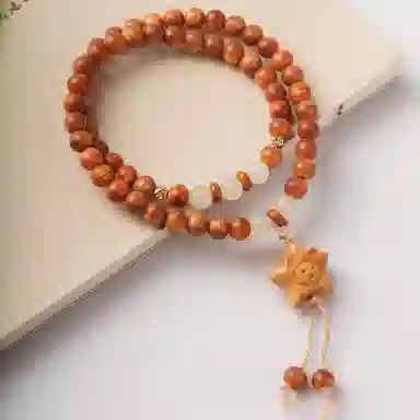 書卓 新中式国潮文玩佛珠 双圈基础款 文艺复古民族风佩戴盘玩念珠招财转运纳福上岸#好运 陈化 崖柏 手串 男女同款情侣款