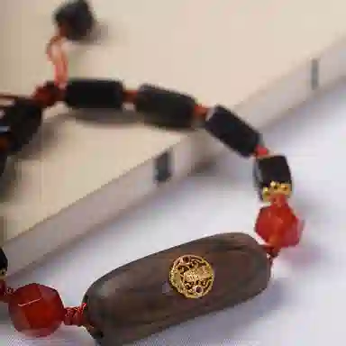 書卓 方块新中式国潮国风 纳福转运平安 静心开年简约高级感#好运 黑檀 手串 男女同款情侣款