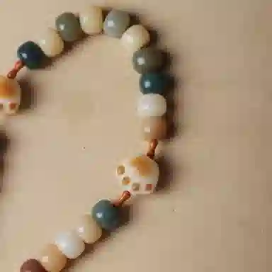 書卓 诸事顺遂护身转运平安喜乐上岸发财招财进宝好运莲莲干磨精工原生态 白玉菩提菩提根 手串 男女同款情侣款