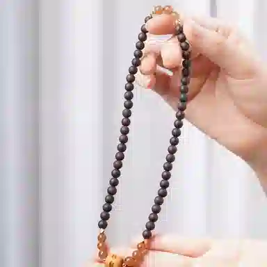 書卓 经典复古风搭配串国潮佛珠平安双圈#好运 复古文玩 降真香 手串 男女同款情侣款